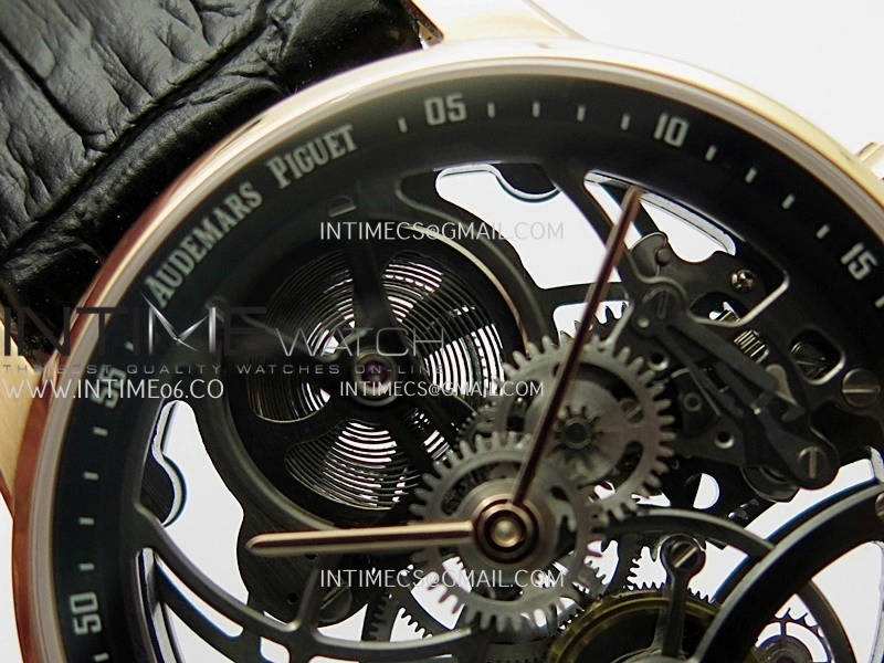 Code 11.59 26600OR RG APPF Best Edition Black Skeleton Dial On Black Leather Strap Asian Tourbillon